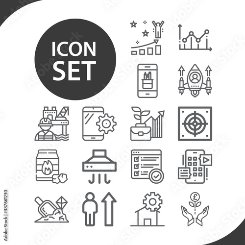 Simple set of exploitation related lineal icons.