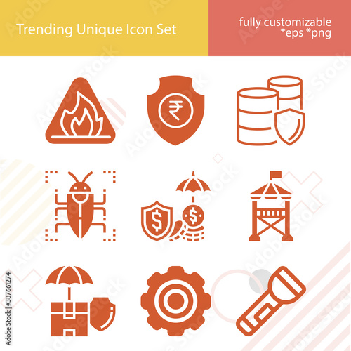 Simple set of trusted related filled icons.