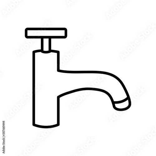water faucet icon, line style