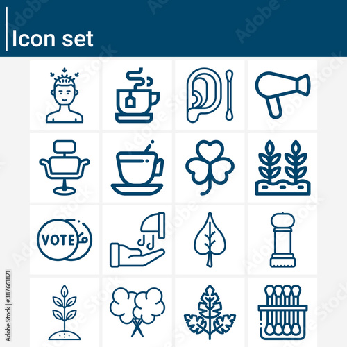 Simple set of bush related lineal icons.