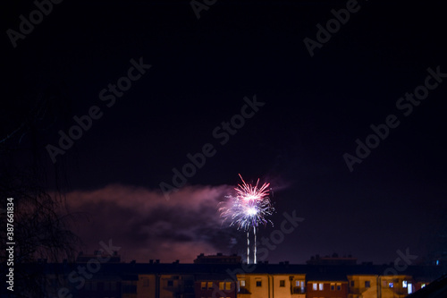 fireworks over the city