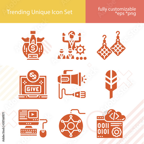Simple set of provisions related filled icons.
