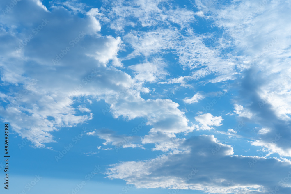 Fototapeta premium Blue sky with many clouds