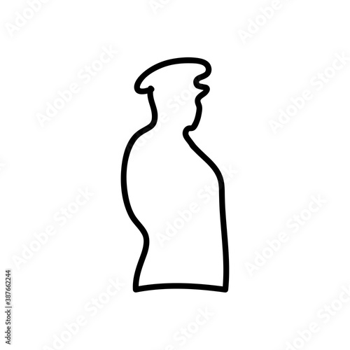 soldier silhouette icon, line style
