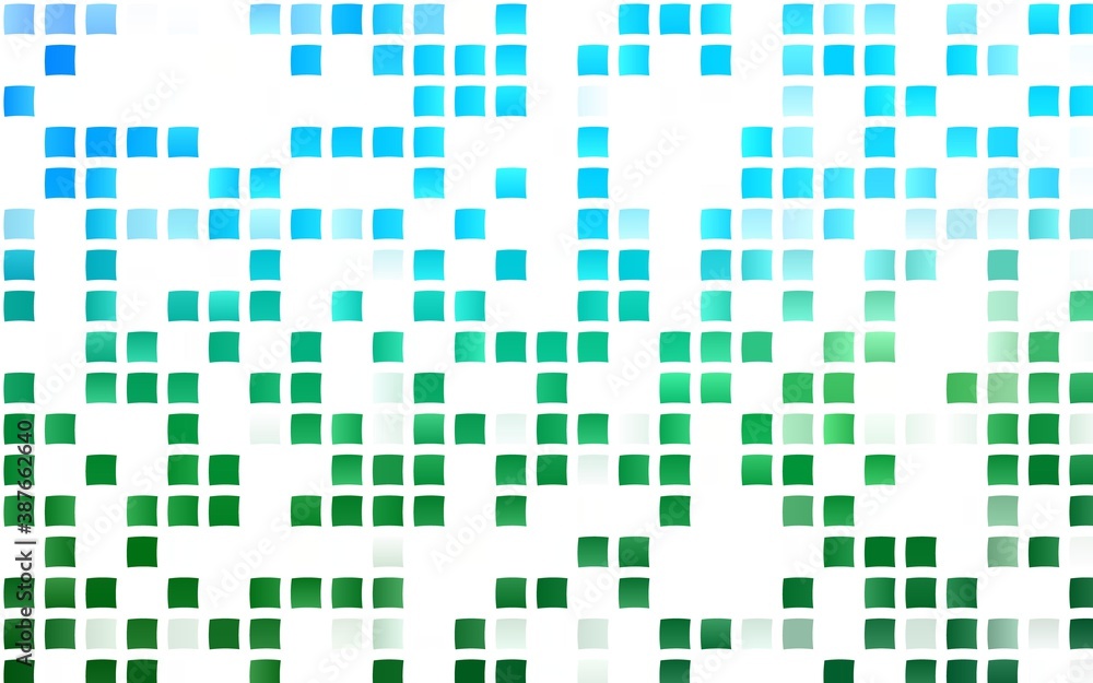 Fototapeta premium Light Blue, Green vector background with rectangles.