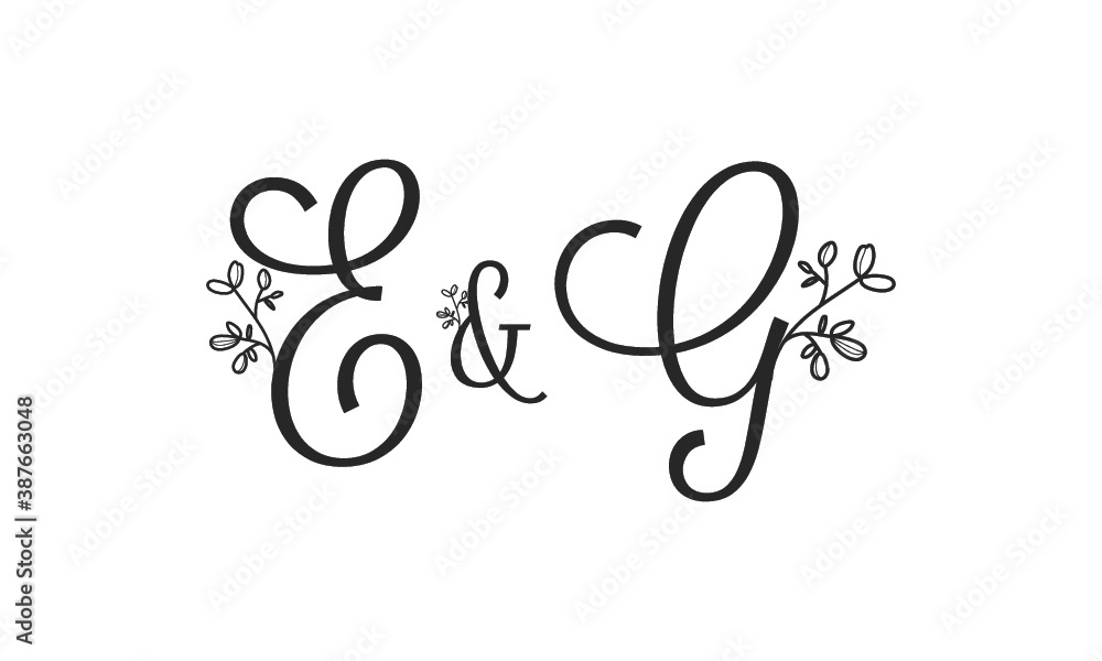 E&G floral ornate letters wedding alphabet characters