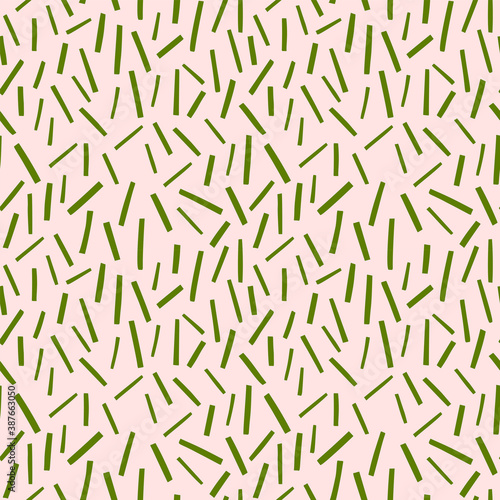Abstract vector pattern with strips. Chaotic green lines background   