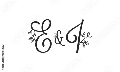 E&I floral ornate letters wedding alphabet characters