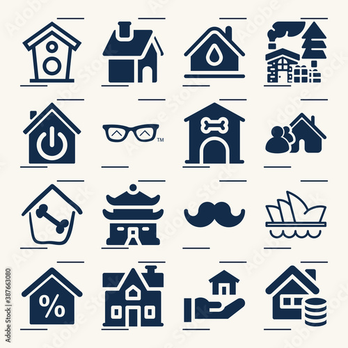 Simple set of senate related filled icons.