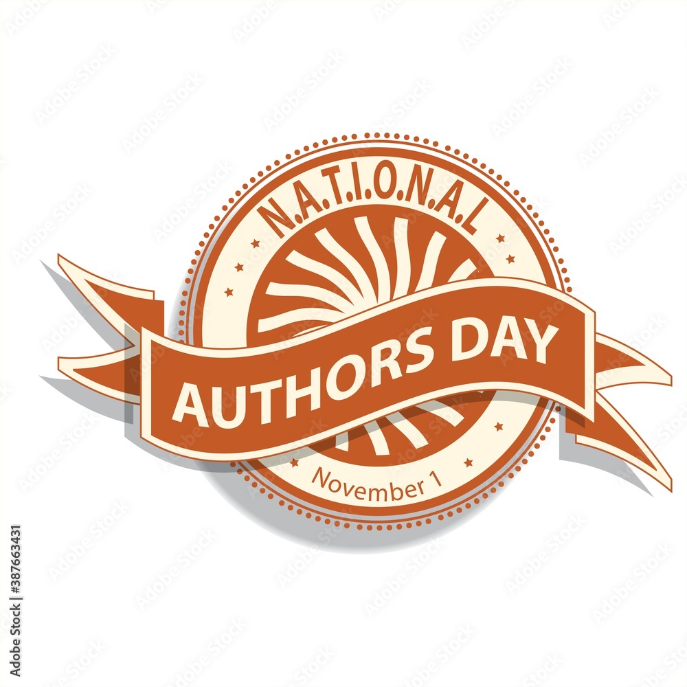 Fototapeta premium National Authors Day Sign and Badge