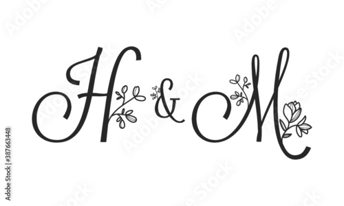 H&M floral ornate letters wedding alphabet characters