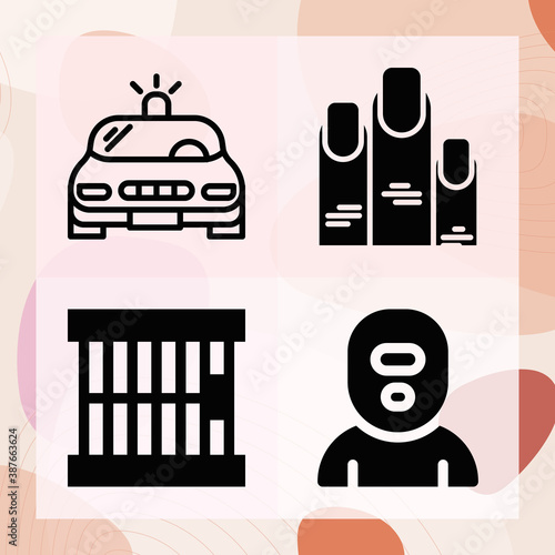 Simple set of arrest related filled icons