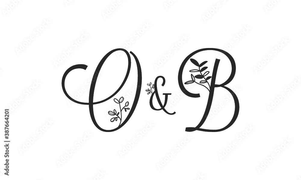 O&B floral ornate letters wedding alphabet characters O&B floral ornate letters wedding alphabet characters
