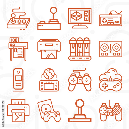 16 pack of peripheral  lineal web icons set