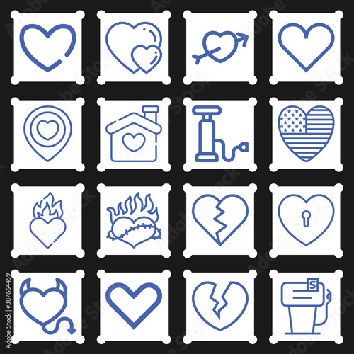 16 pack of cardiac muscle  lineal web icons set