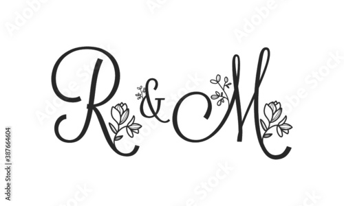 R&M floral ornate letters wedding alphabet characters