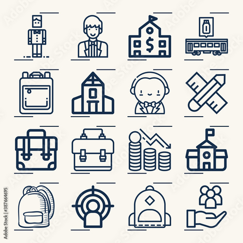 Simple set of educate related lineal icons.