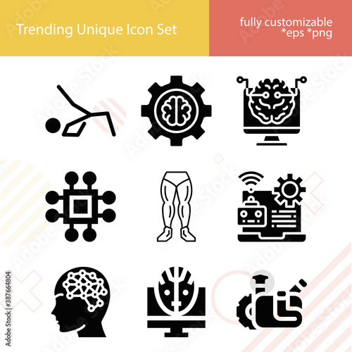 Simple set of limbs related filled icons.