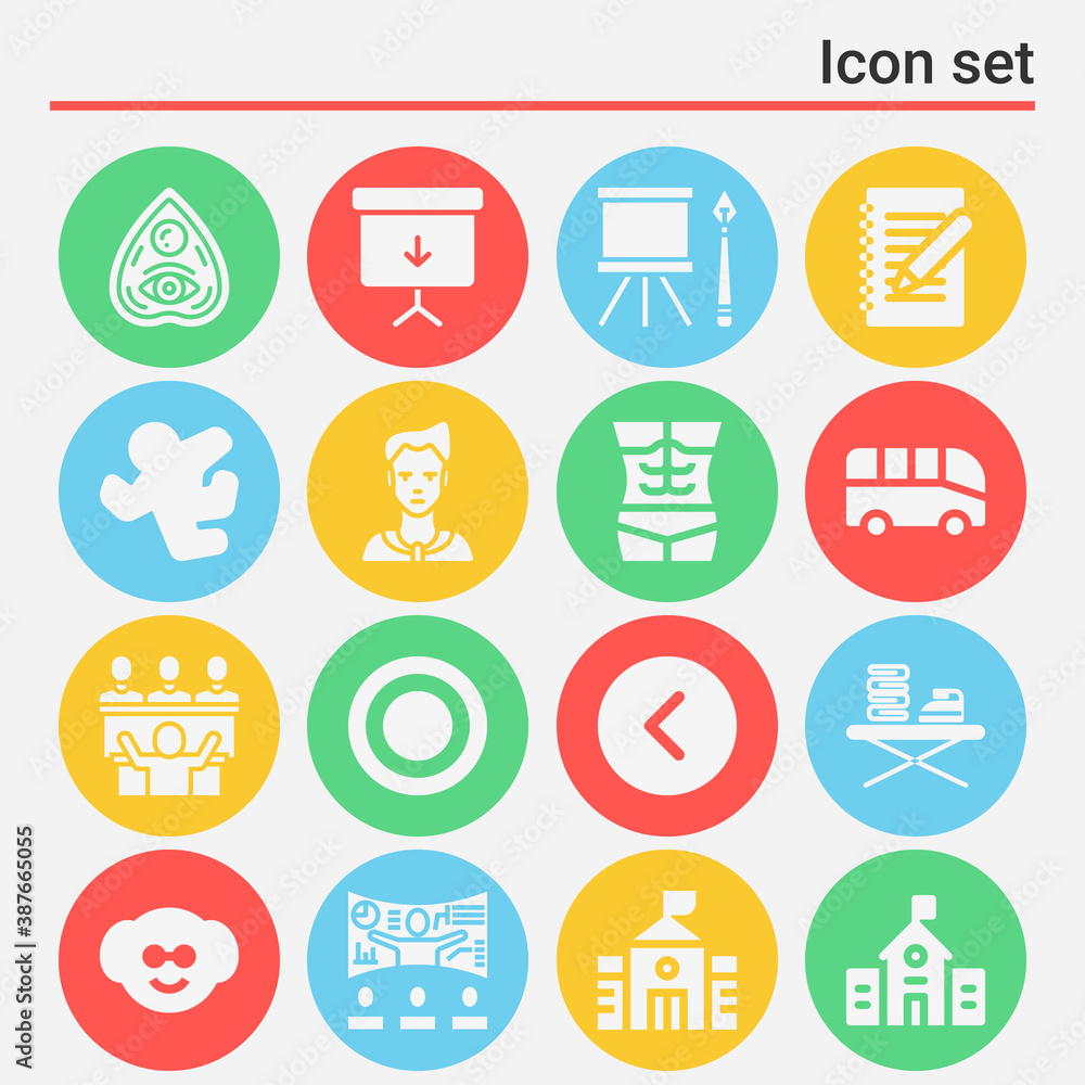 16 pack of chalk filled web icons set 16 pack of chalk filled web icons set