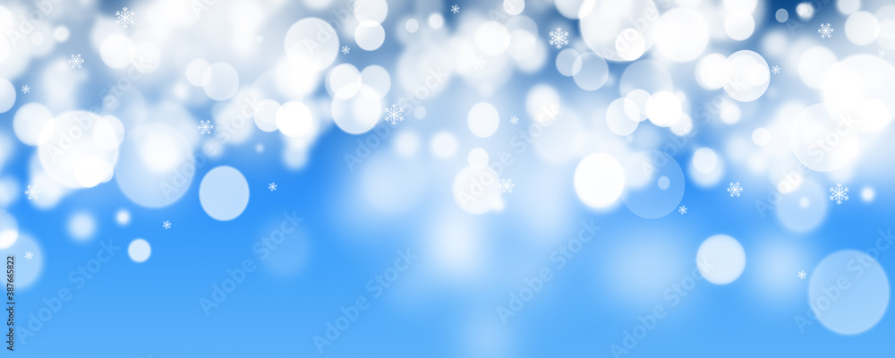 Abstract blue Christmas background snowflakes snow winter illustration

