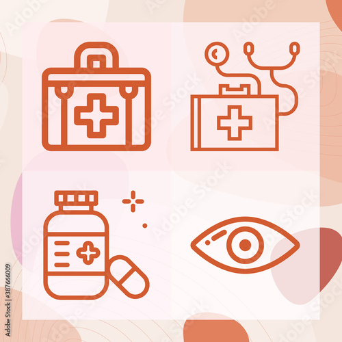 Billede på lærred Simple set of specific related lineal icons