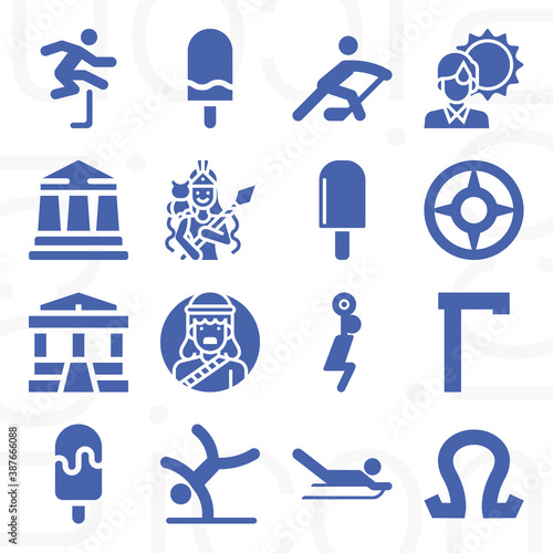 16 pack of athens  filled web icons set