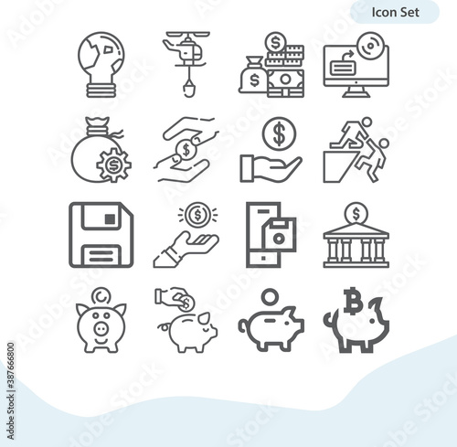 Simple set of salvage related lineal icons.