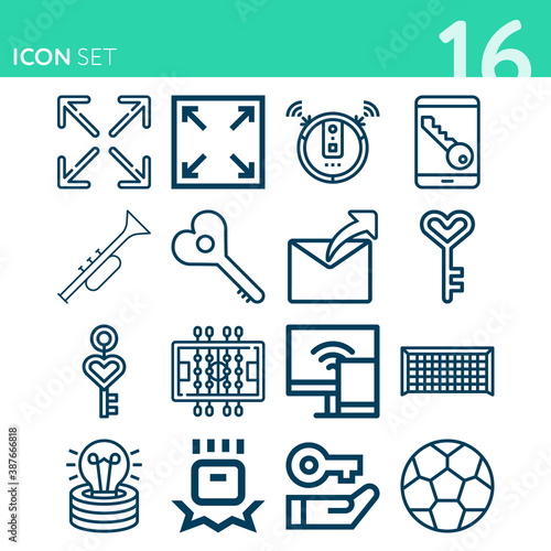 Simple set of 16 icons related to return