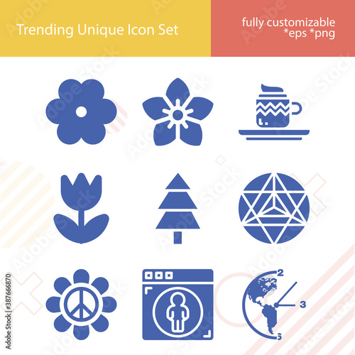 Simple set of time period related filled icons.