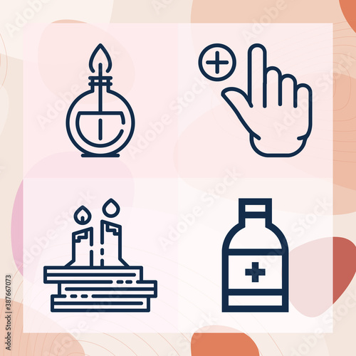 Simple set of habit related lineal icons