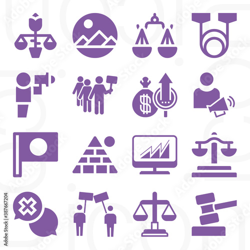 16 pack of dissent  filled web icons set