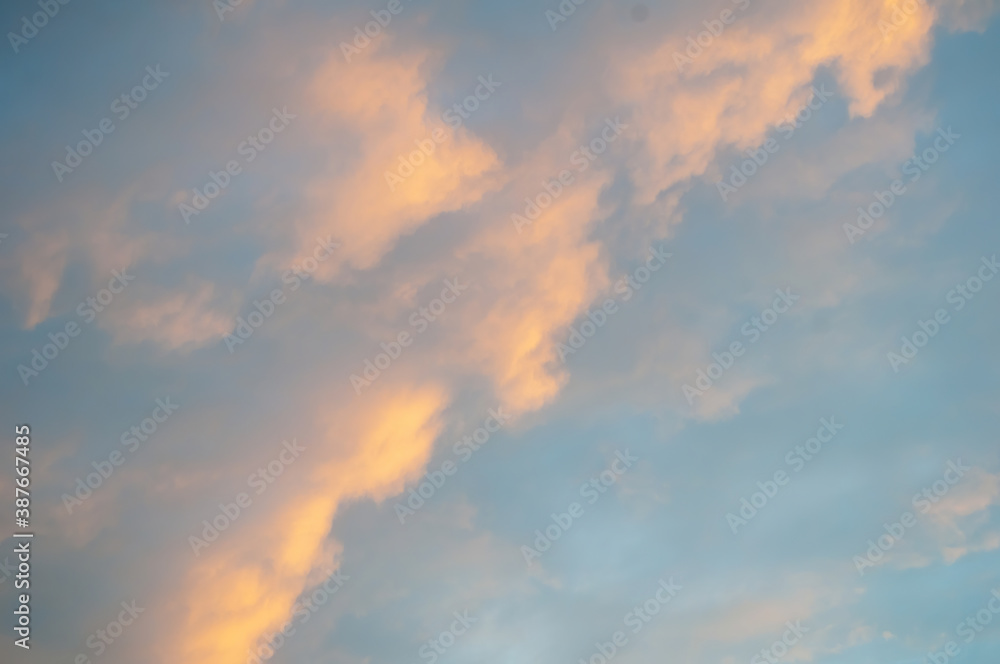 sunset clouds with sun setting down. abstract background. photo