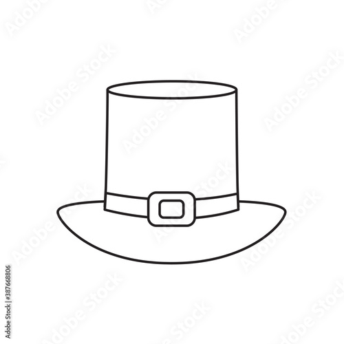 pilgrim hat icon, line style photo