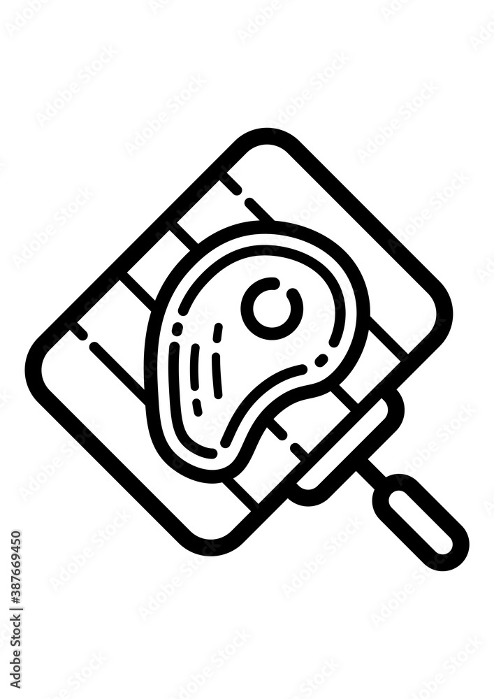 Steak On The Grill Flat Icon Isolated On White Background Steak On The Grill Flat Icon Isolated On White Background