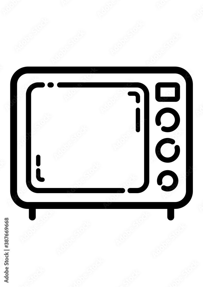 Microwave Flat Icon Isolated On White Background Microwave Flat Icon Isolated On White Background