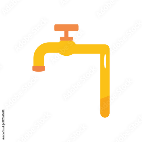 water faucet icon, flat style