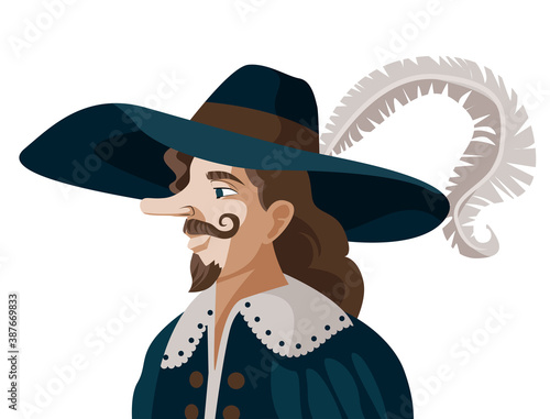 big nose cyrano victorian man photo