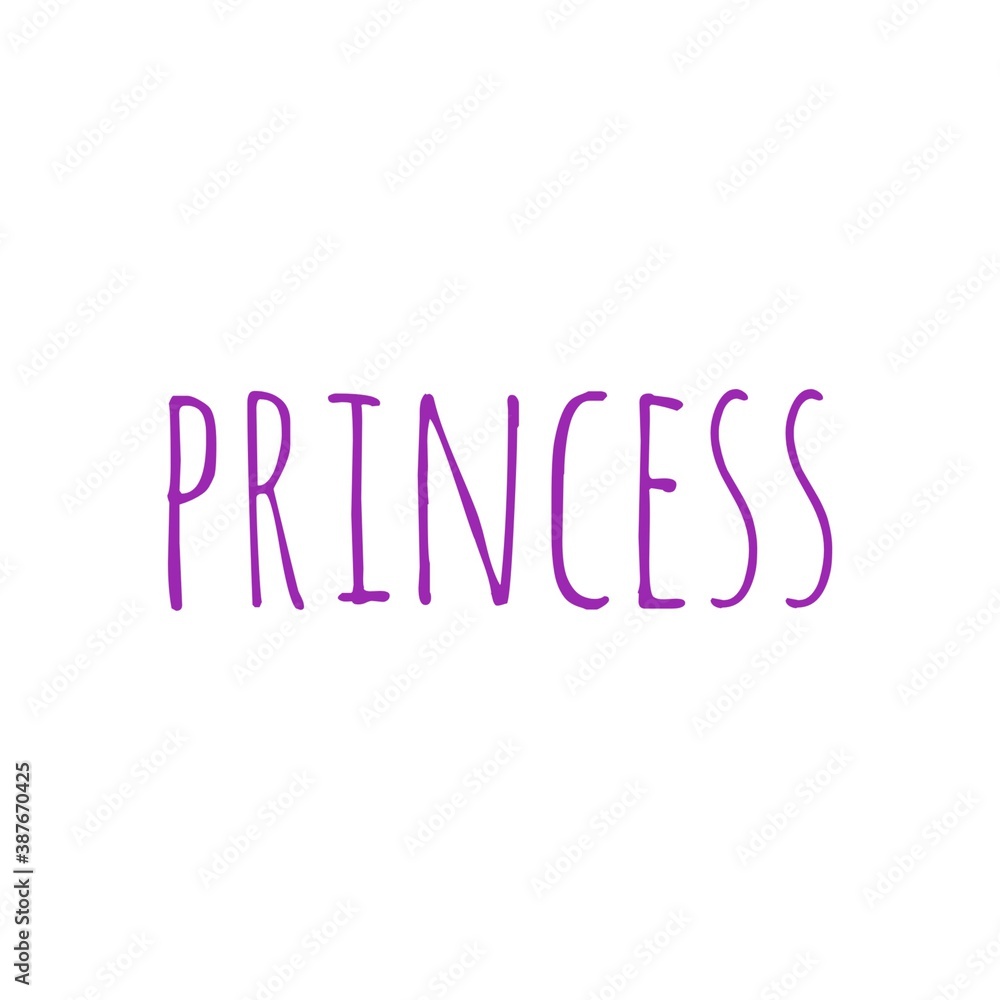 ''Princess'' Word Illustration / Sign / Lettering / To Print / For Design / Development / Web/App Development ''Princess'' Word Illustration / Sign / Lettering / To Print / For Design / Development / Web/App Development