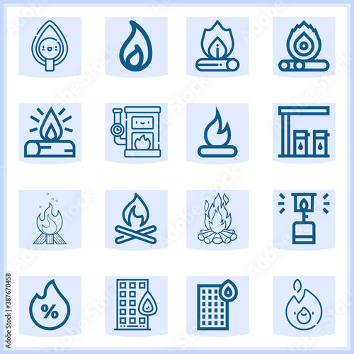 Combustion  related simple set. 16  lineal