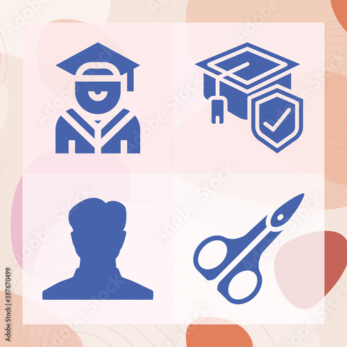Simple set of graduate related filled icons