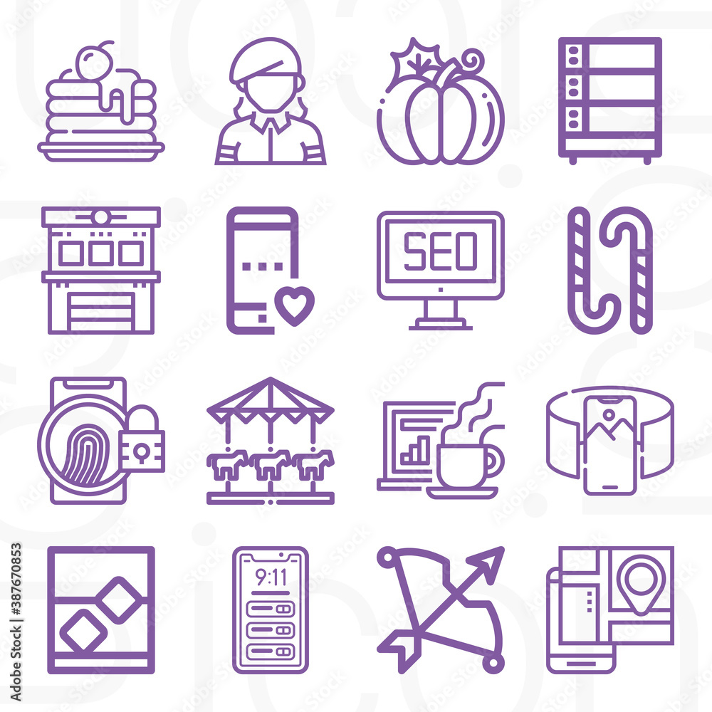 16 pack of geometric lineal web icons set 16 pack of geometric lineal web icons set