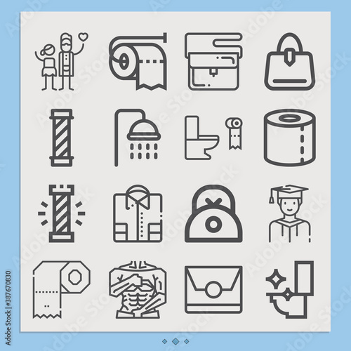 Simple set of gentleman related lineal icons.