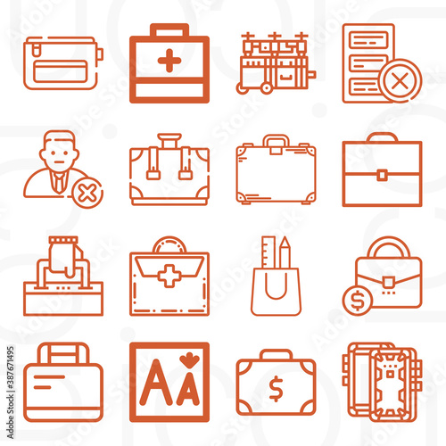 16 pack of dismissed  lineal web icons set