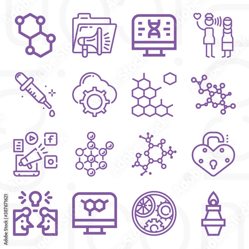 16 pack of interpersonal  lineal web icons set
