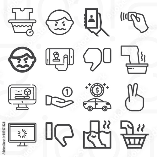 16 pack of loaded  lineal web icons set