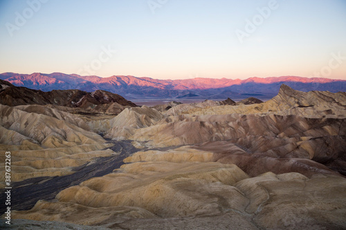 Beautiful landscape of the morning light at Zabriskie Point in Death Valley National Park (California).