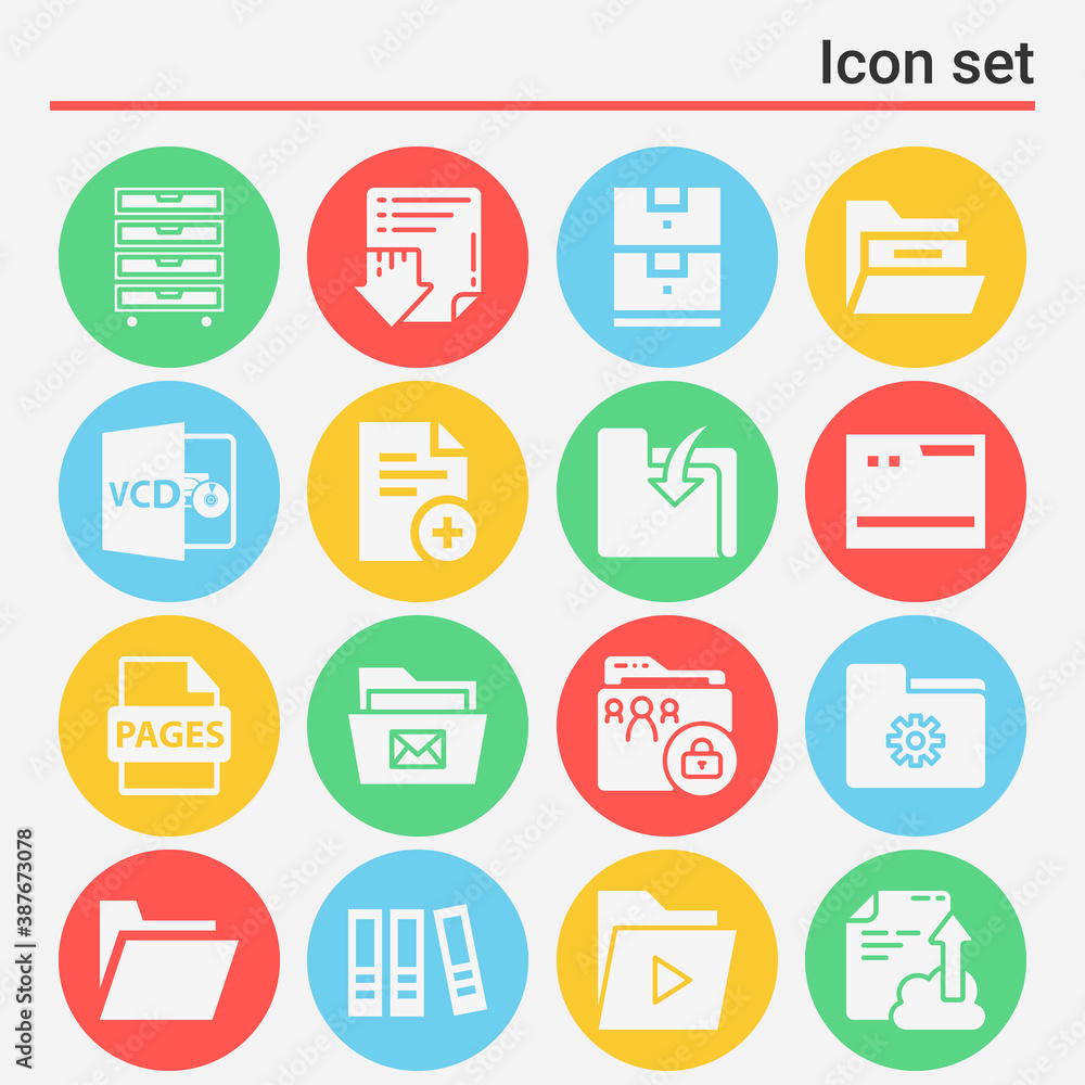 16 pack of organize filled web icons set 16 pack of organize filled web icons set