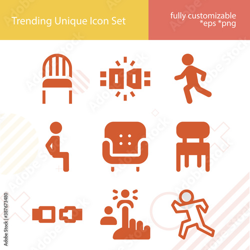 Simple set of incumbent related filled icons.
