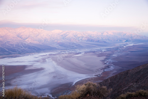 Landscape view of Death Valley National Park during sunrise as seen from Dantes View  California .