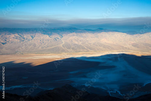 Landscape view of Death Valley National Park during sunrise as seen from Dantes View  California .